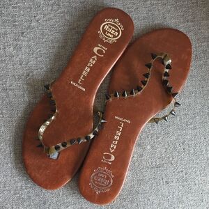 Jeffrey Campbell Brown Studded Spike Thong Sandals